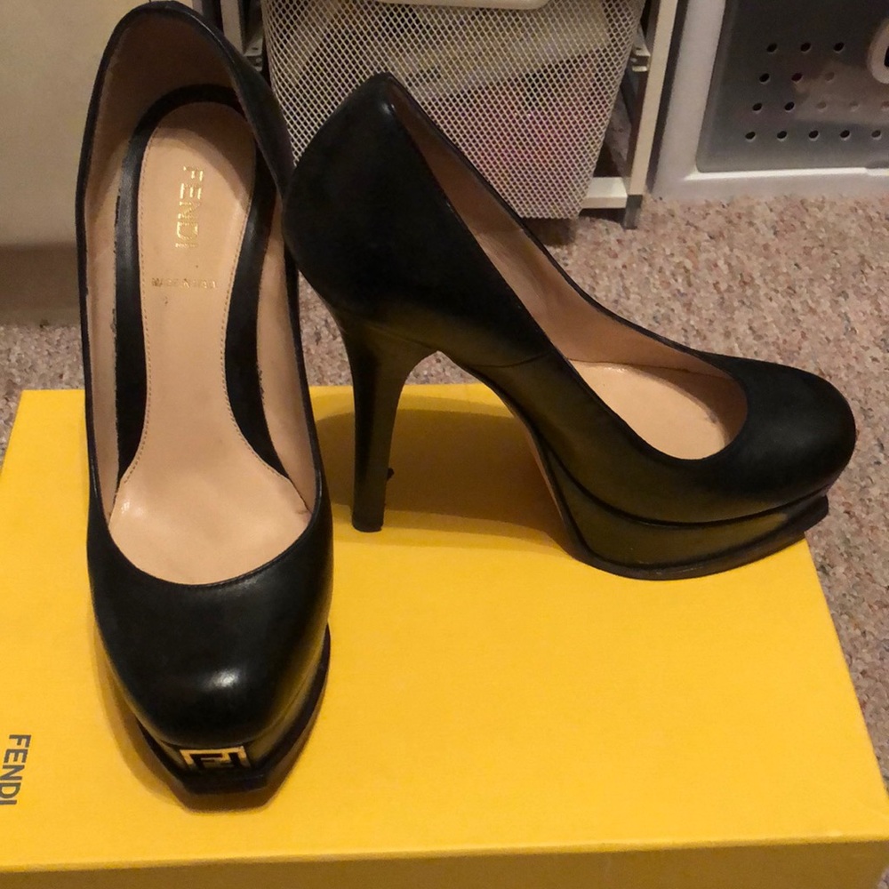 Authentic Fendi black heels 36.5
